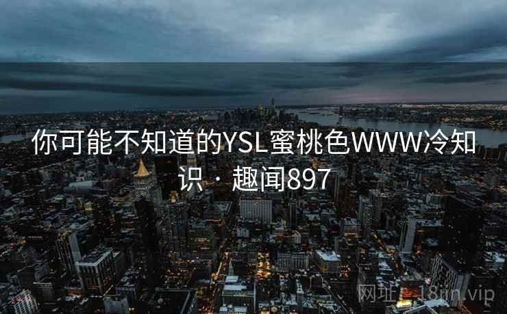 你可能不知道的YSL蜜桃色WWW冷知识 · 趣闻897